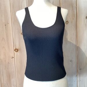 Maje crop ribbed knit tank top